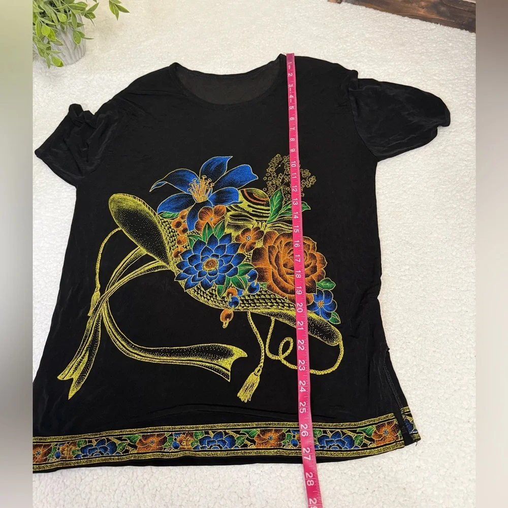 Women’s micro ribbed floral tee - Picture 5 of 6